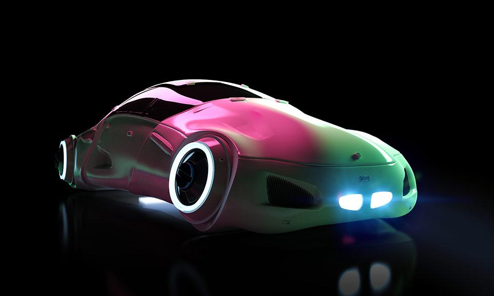 Futuristic car with advanced electronics