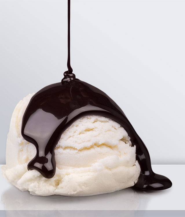 Hot fudge on ice cream