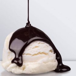 Hot fudge on ice cream